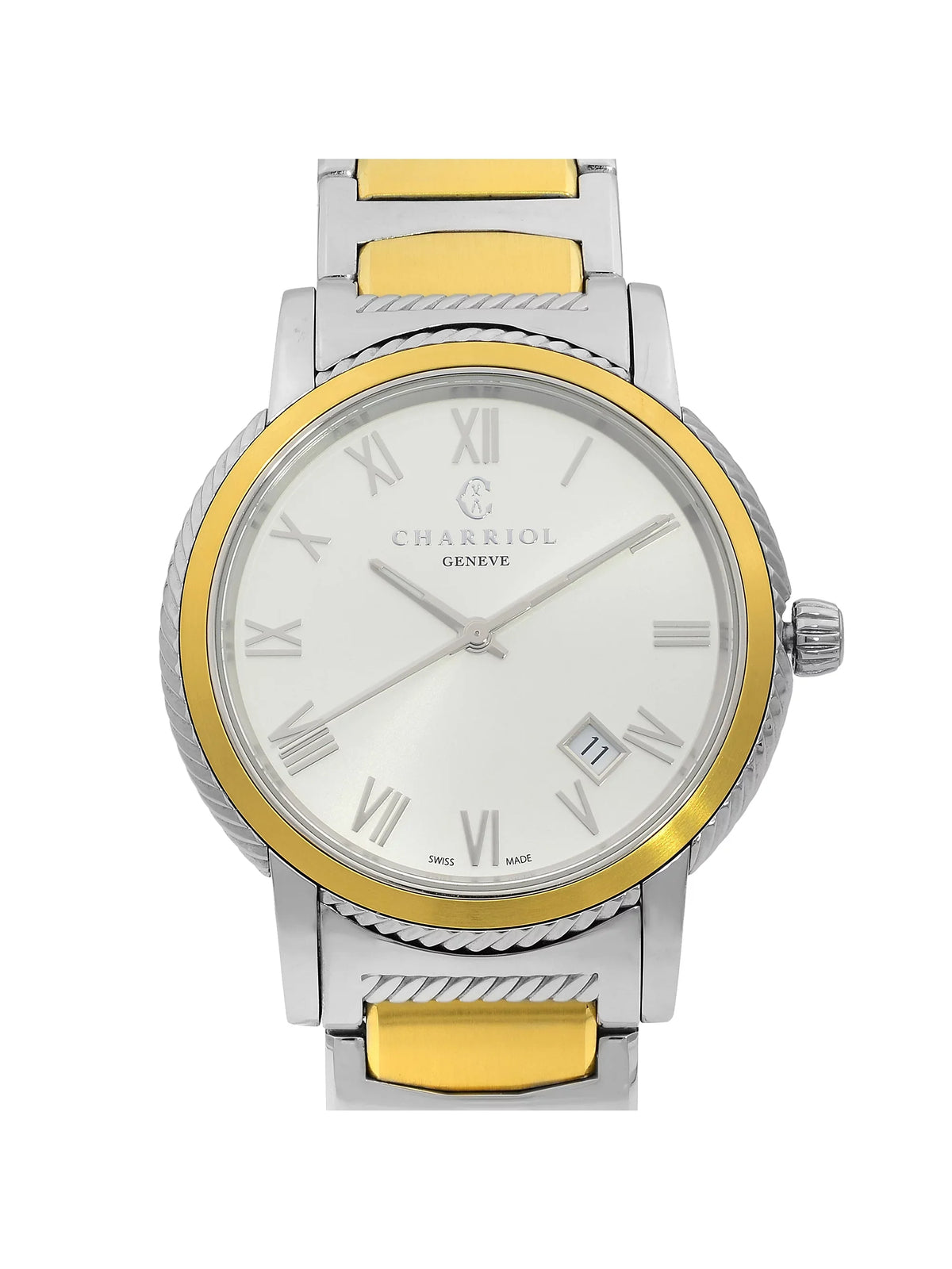 P40SY2.931.001 Watch Dial Steel Silver Unisex Two Charriol Pre-Owned Tone Parisii Quartz