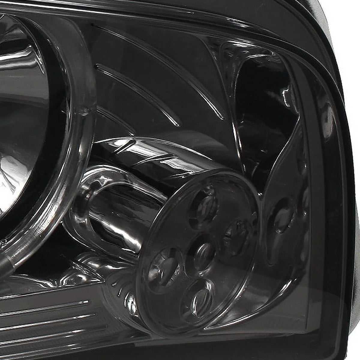 '- Dodge Red Smoked LED Dark 2009-2010 Smoked Tail Charger Lamp AKKON + Projector Halo Headlights For Angel Lights Eye