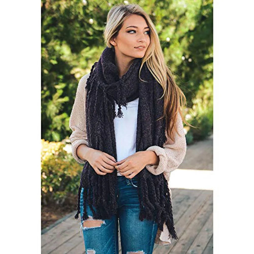 Lightweight Plaid Winter Tasseled Soft women Scarf Oversized grade Shawl for Classy Warm Cozy Blanket (Purple) Scarves Pashmina Infinity Chunky Solid Scarfs