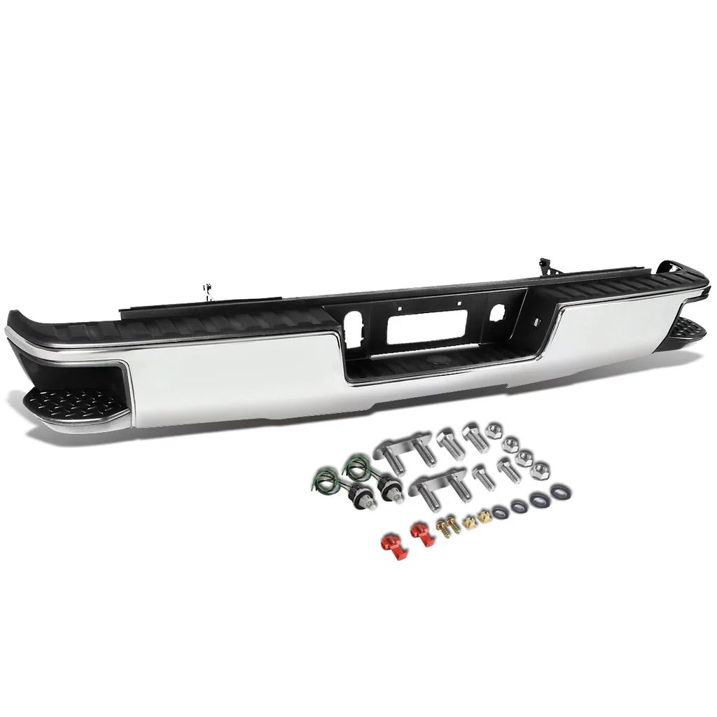 15 Bumper Rear Chevy 2018 STEPBUM-10013 Hole) Step 17 For DNA Park Corner Motoring Distance 2014 GMC Silverado 16 / to Chrome Sensor Sierra (No