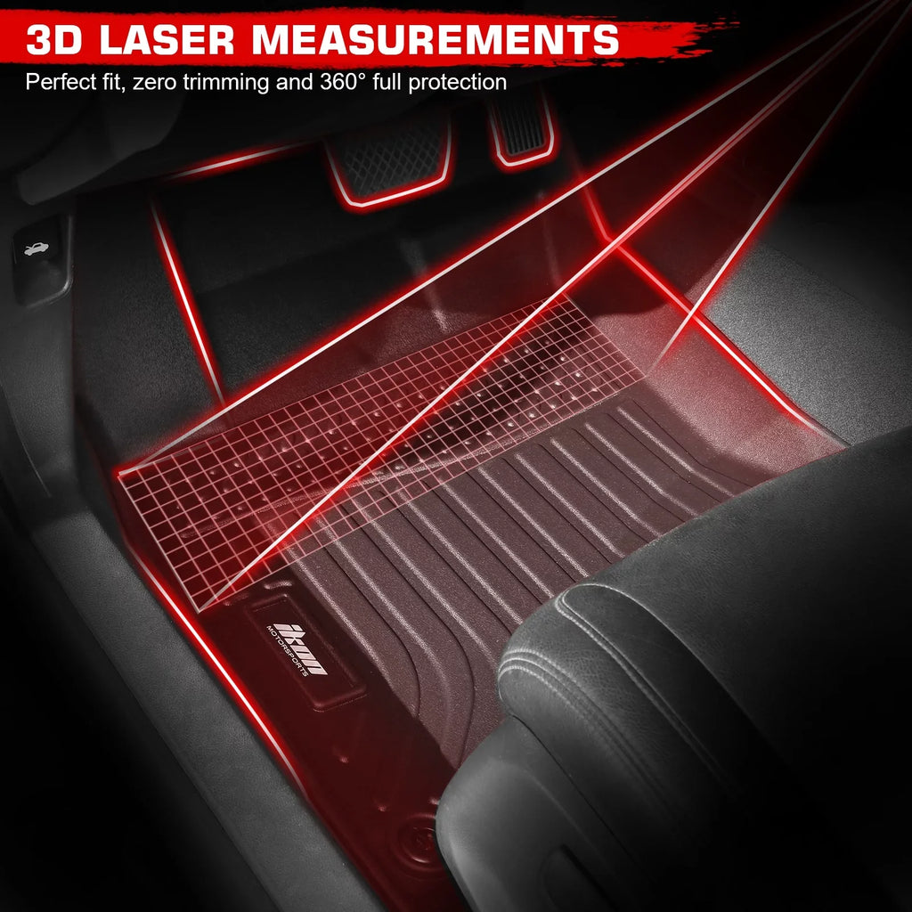 Front Honda Floor Cover 2nd Floor 3D Mats + Ikon Waterproof 2022-2024 Trunk Motorsports with Accessories Set Interior Row Storage climate Civic Compatible Full Anti-Slip All & Black Mat, TPE Liners