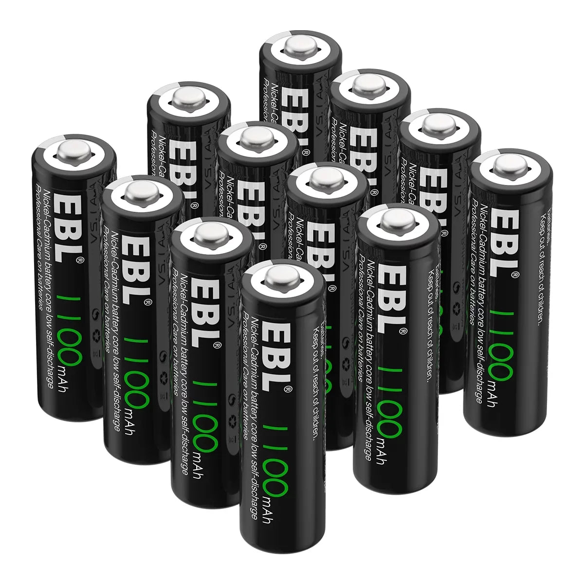 NiCd Rechargeable Lights 1.2V AA Batteries Ni-Cd EBL 1100mAh 160-PCS Solar