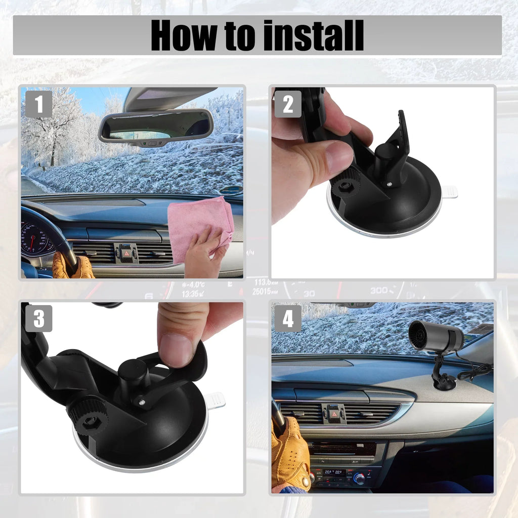 Unique Suction Portable Air 12V Purifying Car Bargains Defogger Defroster Heater 150W Holder with Gray