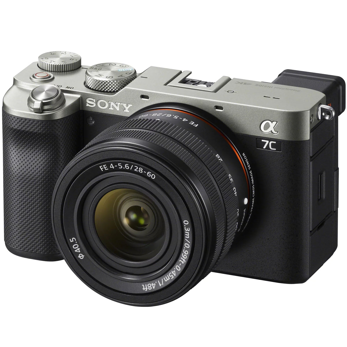 Silver Camera GP-VPT2BT 2x Accessories Full Bundle + Frame Wireless Body with Mirrorless Battery + Gear + Kit ACCVC1: a7C w. Lens Vlogger Remote 28-60mm & Deco Grip Bag ILCE7CL/S Shooting F4-5.6