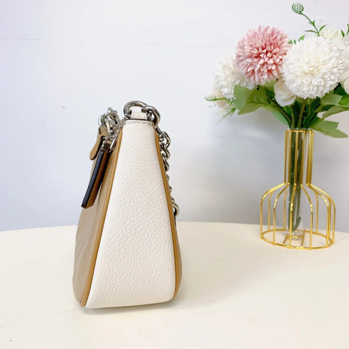 Beige Sandy Shoulder Multi IN Colorblock Bag Teri Coach Silver In CA173