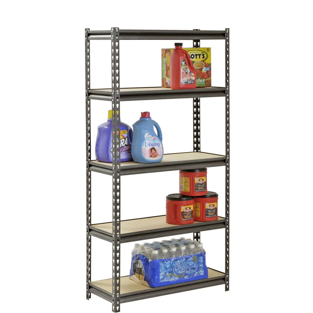Capacity Steel 60"H lbs. Shelves, 30"W x per x 12"D Muscle 5-Shelf 500 Silver Rack Shelf; Freestanding