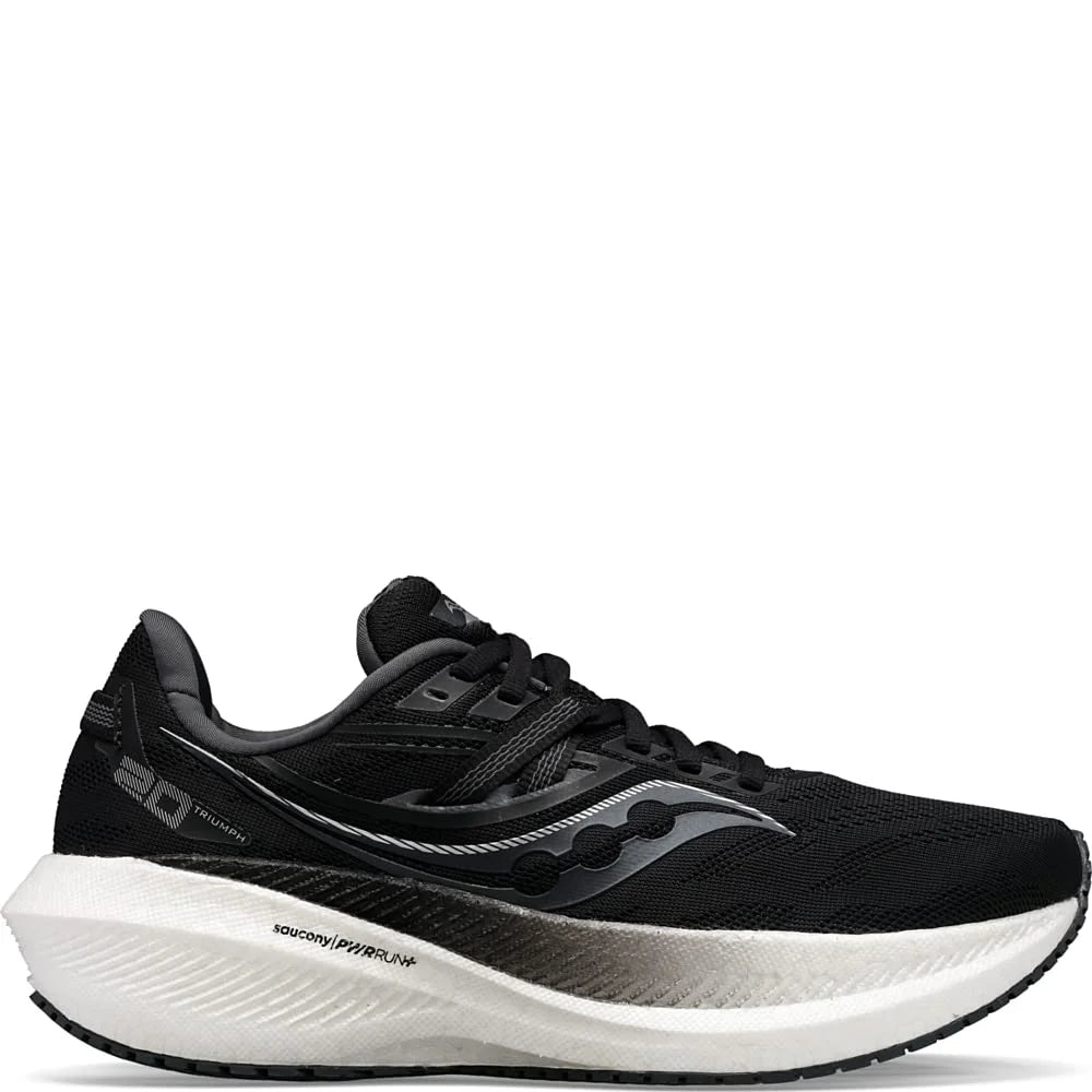 12.5 Triumph Wide Shoe, Men's Black/White, 20 Saucony Running