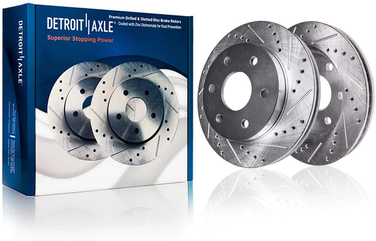 Yukon ESV Axle & Kit Sierra 2015-2020 GMC Brake Silverado Pads - Escalade Front Brakes Rear Slotted Brake Replacement XL Suburban for 1500, Chevy Drilled Tahoe 2014-2018 Rotors Detroit Ceramic