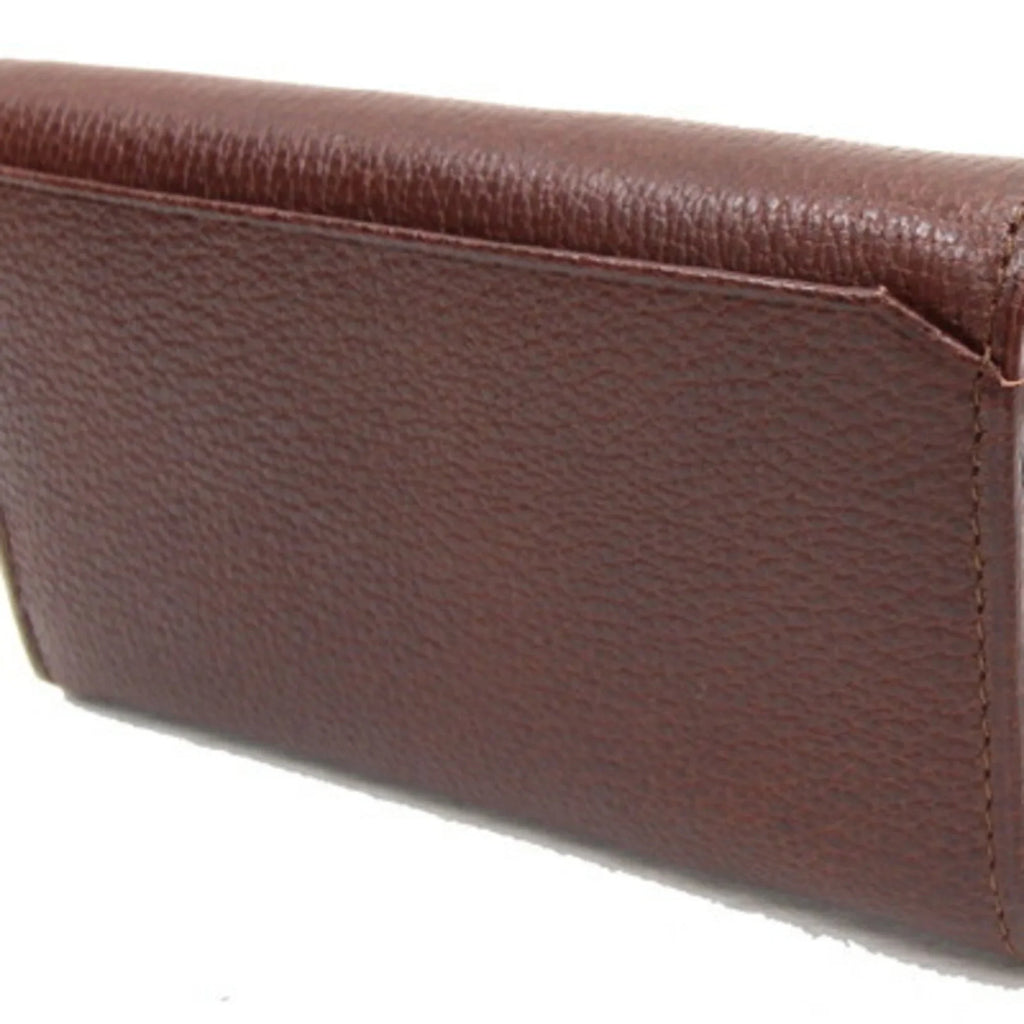 (Good) Coin BURBERRY Dark Case Leather Check MS152 Holder Brown Key 5 Burberry Pre-Owned