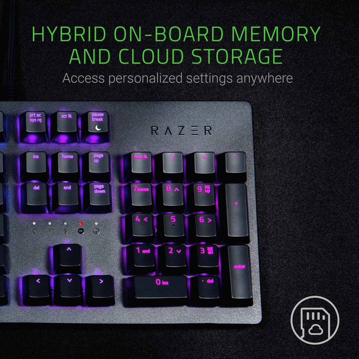 On-Board Switch Opto-Mechanical Memory Light Cloud Razer & Gaming to up - - - Durability Keyboard Storage Hybrid and of Huntsman 100 Million Keystrokes Clicky