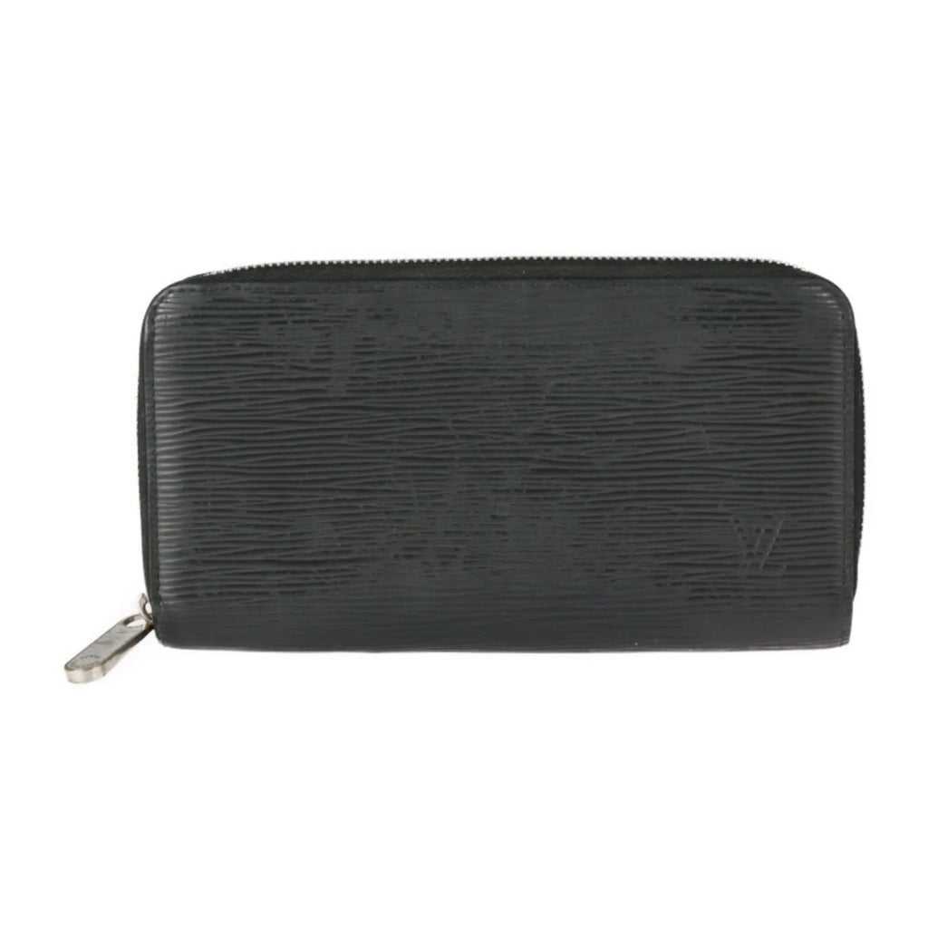 (Good) M61857 Zippy Hardware Pre-Owned Epi Black Zipper Leather Round Silver Long Wallet