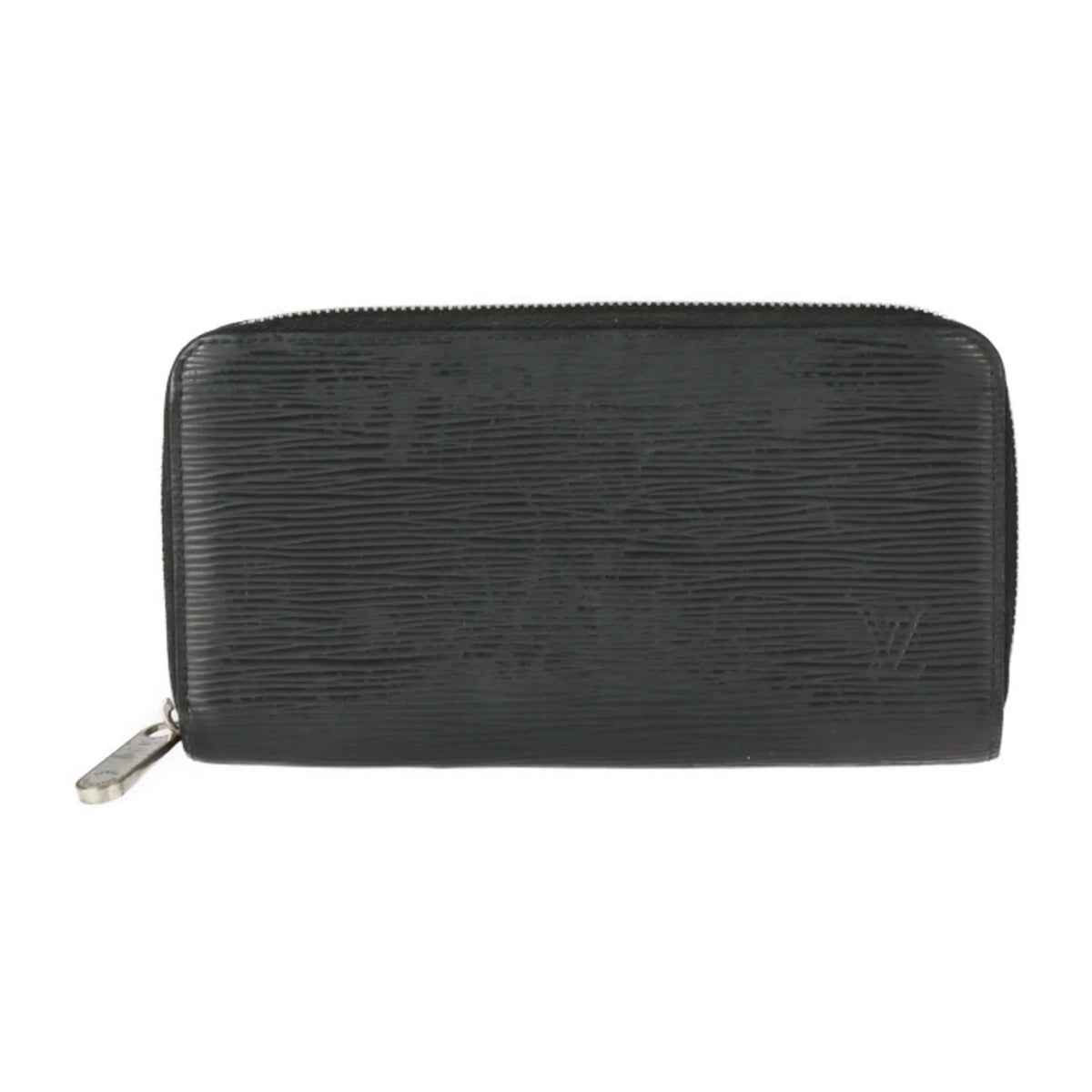 (Good) M61857 Zippy Hardware Pre-Owned Epi Black Zipper Leather Round Silver Long Wallet