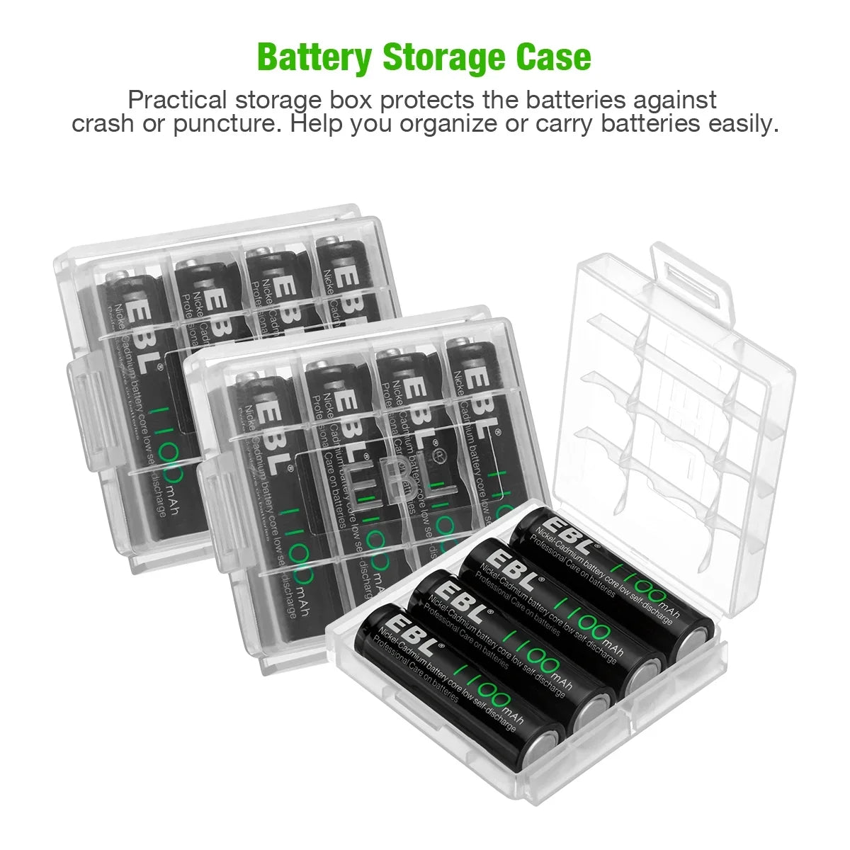 NiCd Rechargeable Lights 1.2V AA Batteries Ni-Cd EBL 1100mAh 160-PCS Solar