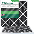 Filterbuy 8 MERV Air Carbon Activated Filters Furnace HVAC AC (2-Pack) 10x10x1 with Eliminator Odor Pleated