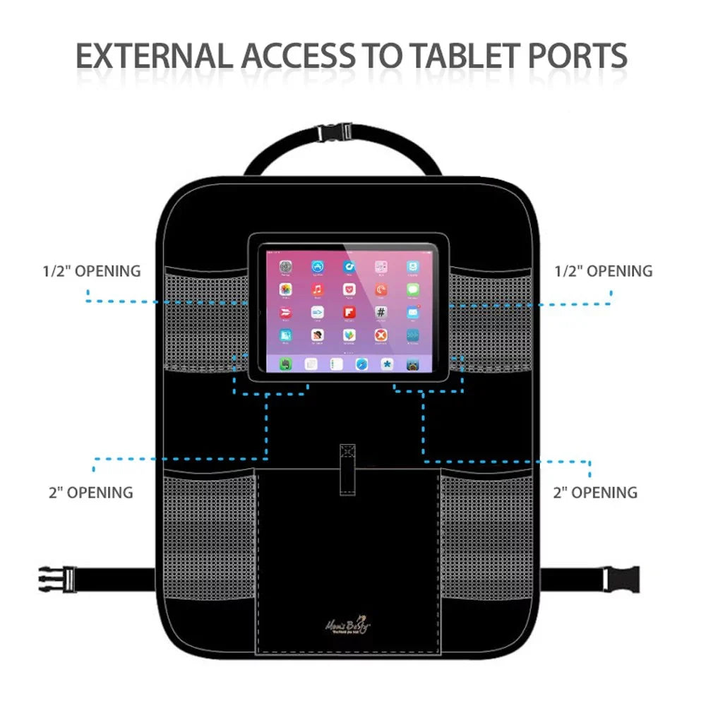 Car for for - Back Seat Screen Android Auto and Multipurpose Besty Kids Toddlers Mat, Protector, & Seat Kick Use Tablet Touch Holder Organizer Tablets Back Organizer as - iOS Car Mom's