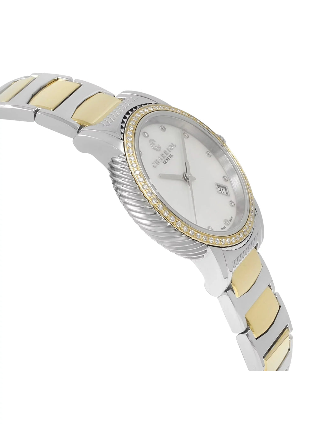 Watch 0.40cttw MOP Steel P33SY2D.921.001 Parisii Charriol Two Quartz Tone Ladies