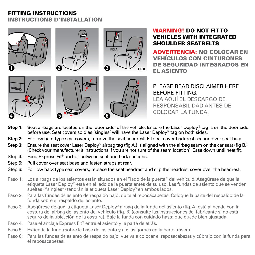 Durazone Genuine Covers, Black Seat 2 Car Piece Dickies