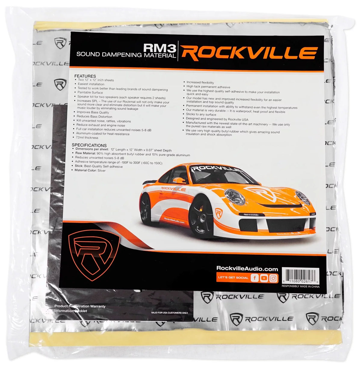 Audio DB522 + 5.25" Rockmat Speakers ATV/Motorcycle/Boat Polk (2) Car Audio 600w