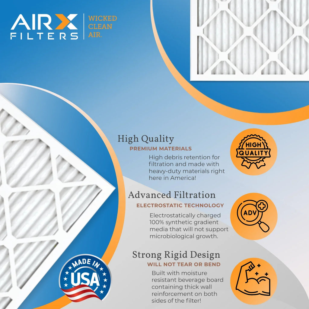 AIRX Comparable Pleated by 7 MPR Premium FPR to CLEAN 24x25x1 Made Electrostatic HVAC 11 Filters 6 Conditioner FILTERS MPR 24x25x1 AIR. Filter USA Air Furnace MERV Air Filter Pack 1200 & 1000, WICKED