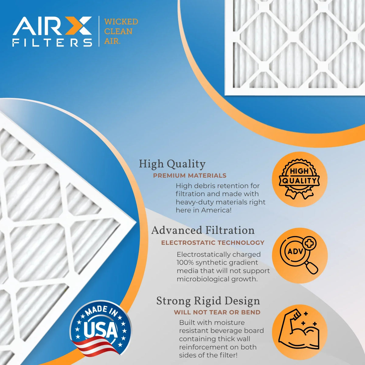 AIRX Comparable Pleated by 7 MPR Premium FPR to CLEAN 24x25x1 Made Electrostatic HVAC 11 Filters 6 Conditioner FILTERS MPR 24x25x1 AIR. Filter USA Air Furnace MERV Air Filter Pack 1200 & 1000, WICKED