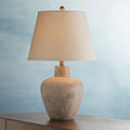 Rustic Textured Brown Home Bedroom Lighting Table Off Bentley Hammered Room Pot Lamp House Living Leaf Tall Empire Shade White 29" 360 for Farmhouse