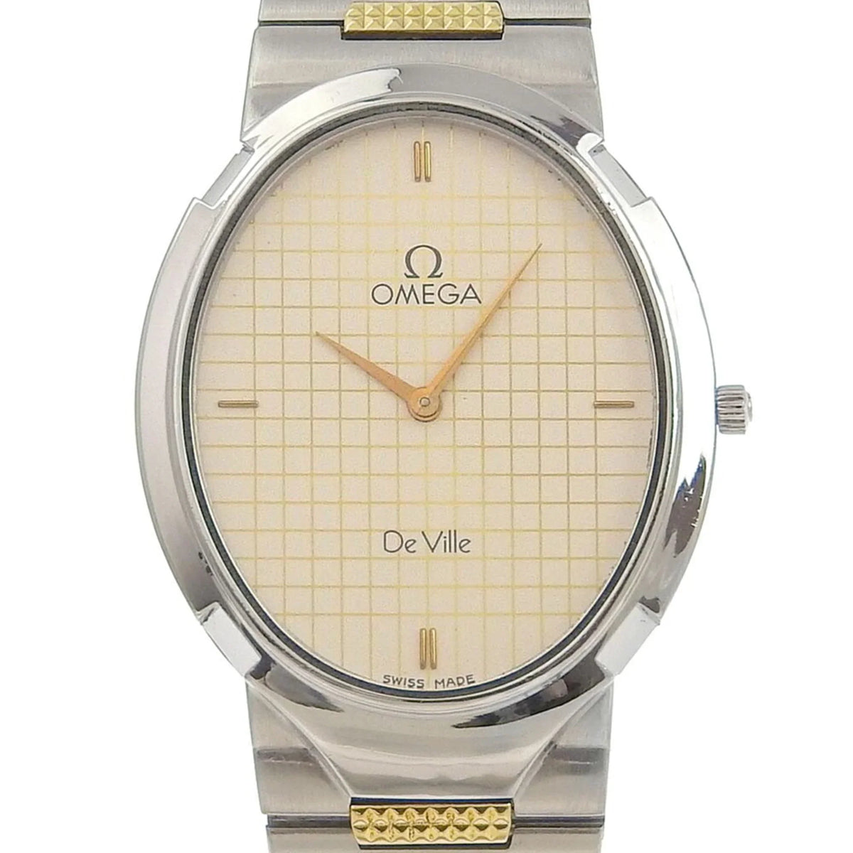Steel Ville Omega Pre-Owned Dial Watch Made Boys Swiss De (Fair) Silver Silver/Gold Quartz OMEGA Stainless