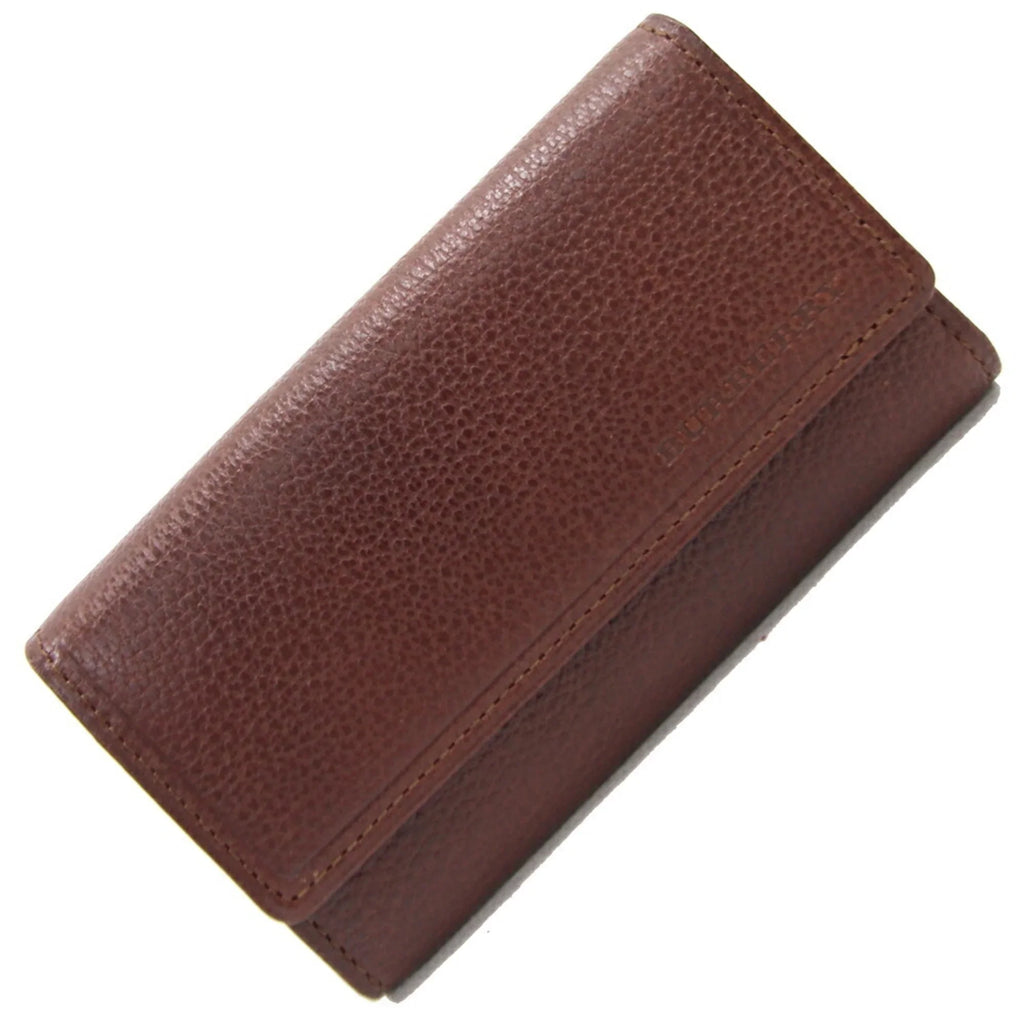 (Good) Coin BURBERRY Dark Case Leather Check MS152 Holder Brown Key 5 Burberry Pre-Owned