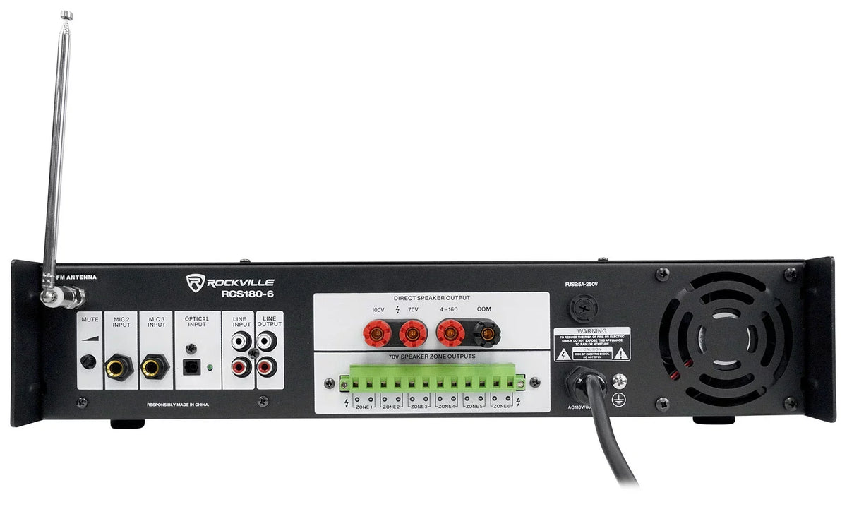 (6) Control Wall Commercial 3" Amp 23-1 70v JBL Indoor/exterior + Speakers Black