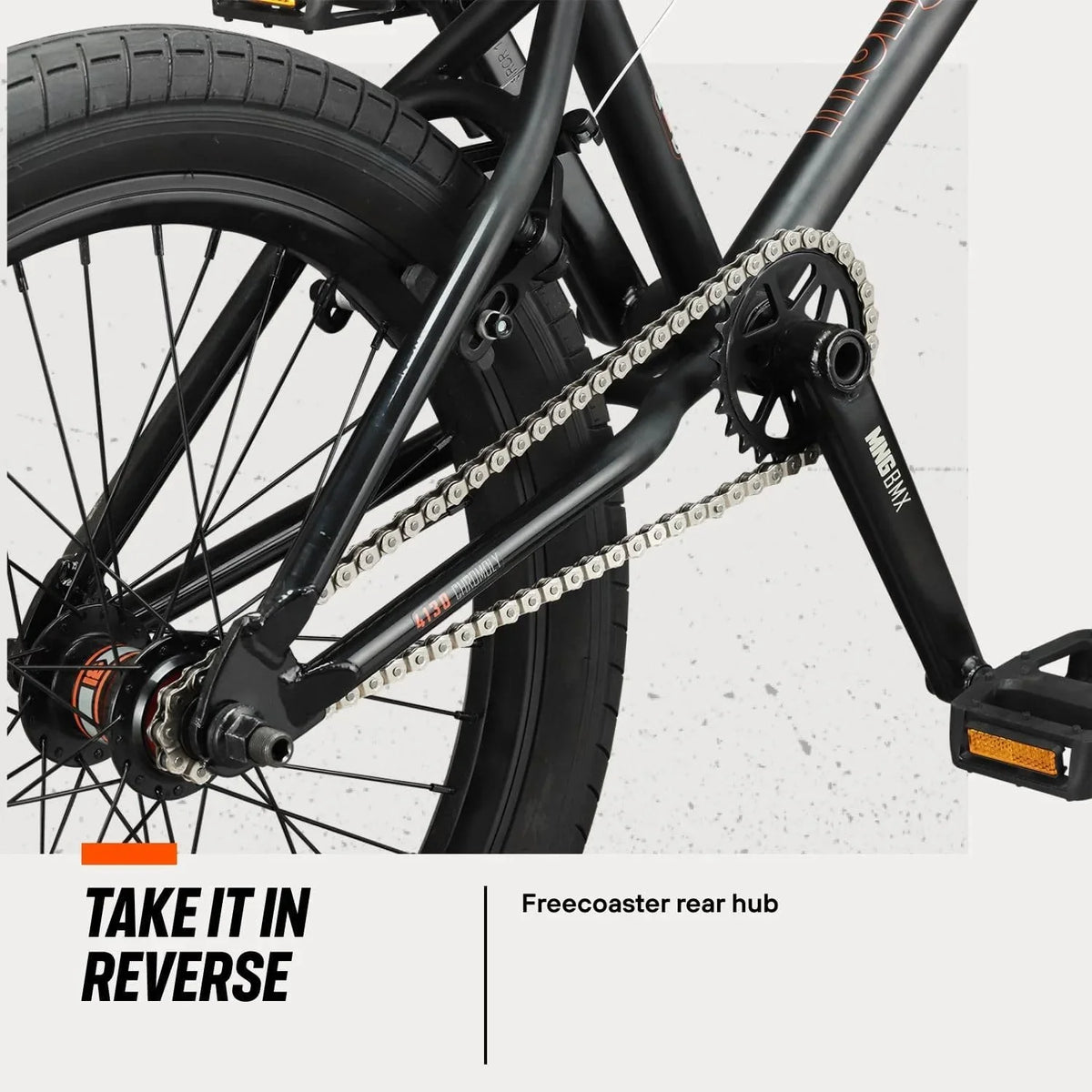 Legion Inch Box BMX Bike, BLACK/ORANGE - Frame, Freestyle Mongoose Steel 20 Wheels Open